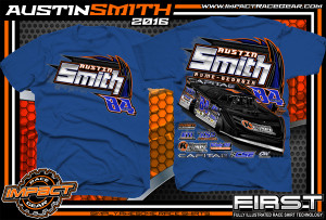 Austin Smith Crate Dirt Late Model Shirt 2016 Royal