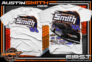 Austin Smith Crate Dirt Late Model Shirt 2016 White