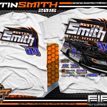 Austin Smith Crate Dirt Late Model Shirt 2016 White