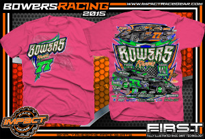 Bowers Racing Dirt Modified Shirt 2015 Safety Pink