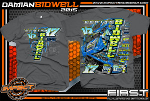 Damian Bidwell Dirt Late Model Shirt 2015 Charcoal