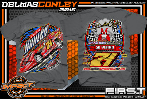 Delmas Conley Dirt Late Model Shirt 2015 Charcoal