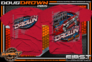 Doug Drown Dirt Late Model Shirt 2015 Antique Cherry Red 2