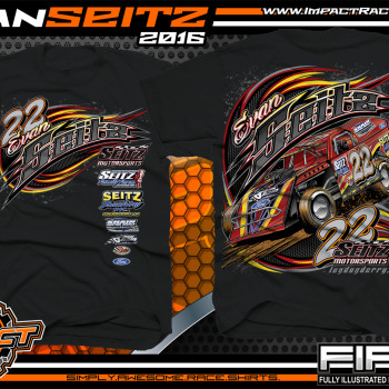 Evan Seitz Dirt Track Modified Racing Shirt 2016 Blk
