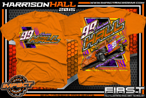 Harrison Hall Dirt Modified Racing Shirt 2015 Orange