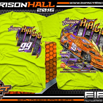 Harrison Hall Dirt Modified Shirt 2016 Safety Green