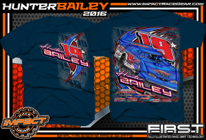 Hunter Bailey Dirt Late Model Shirt 2016 Navy