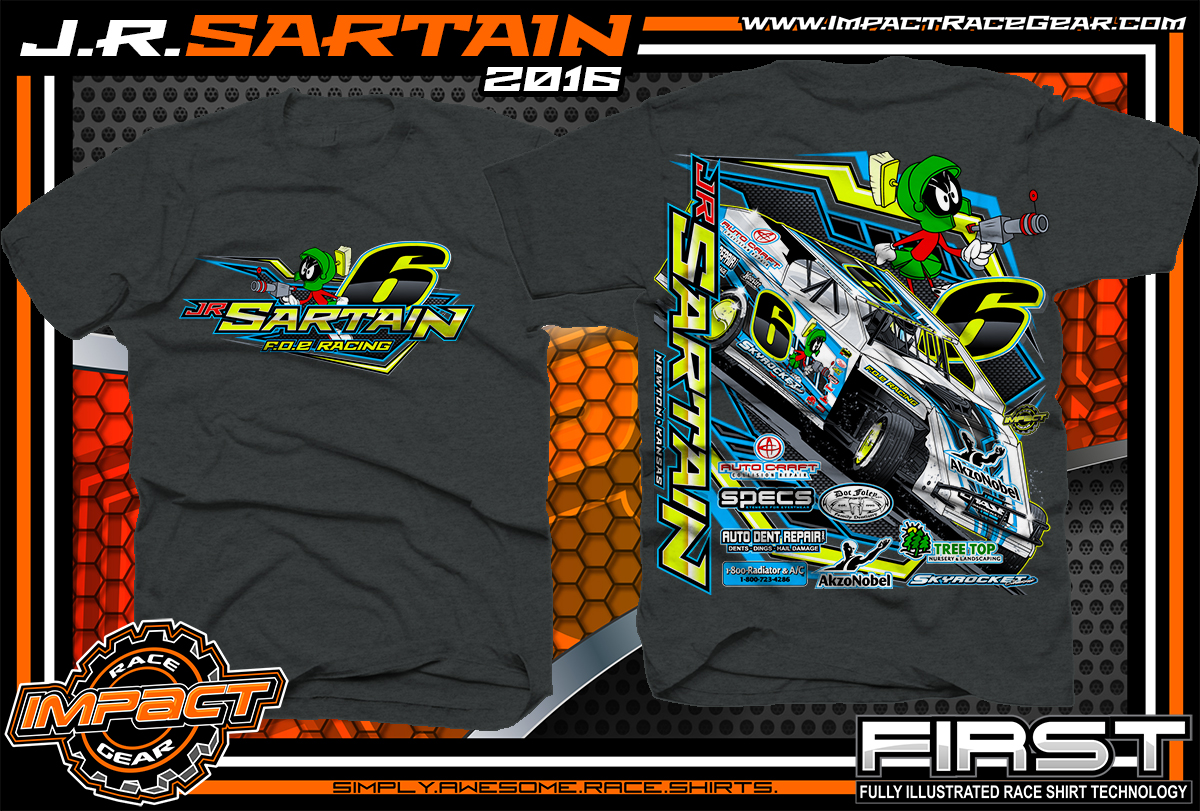 JR Sartain USMTS Modified Race Shirt 2016 DarkHeather - Impact RaceGear