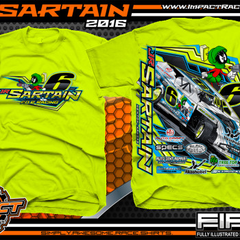 JR Sartain USMTS Modified Race Shirt 2016 NeonGreen
