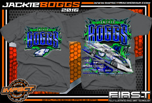 Jackie Boggs Dirt Late Model Shirt 2016 Charcoal