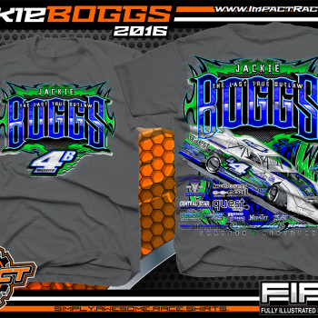 Jackie Boggs Dirt Late Model Shirt 2016 Charcoal
