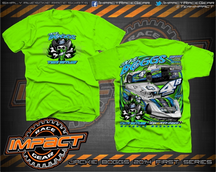 Jackie Boggs FIRST Series 2014 Dirt Late Model Shirt Neon Green ...