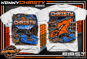 Kenny Christy Dirt Late Model Shirt 2015 White