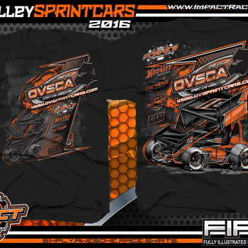 OVSCA Outlaw Winged Sprint Car Shirts 2016 Blk