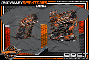 OVSCA Outlaw Winged Sprint Car Shirts 2016 Charcoal