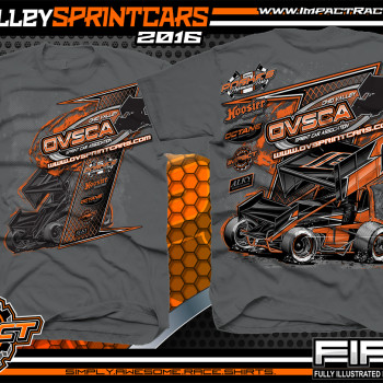 OVSCA Outlaw Winged Sprint Car Shirts 2016 Charcoal