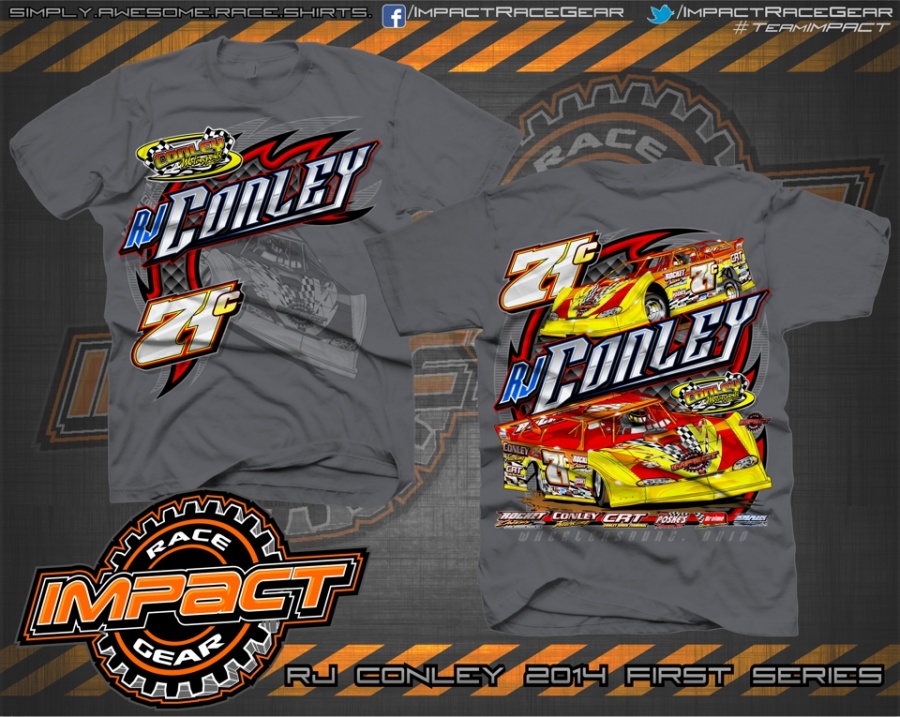 RJ Conley FIRST Series 2014 Dirt Late Model Shirt Charcoal - Impact ...