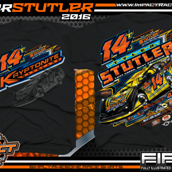 Tyler Stutler Crate Late Models Dirt Track Racing Shirt 2016 Black