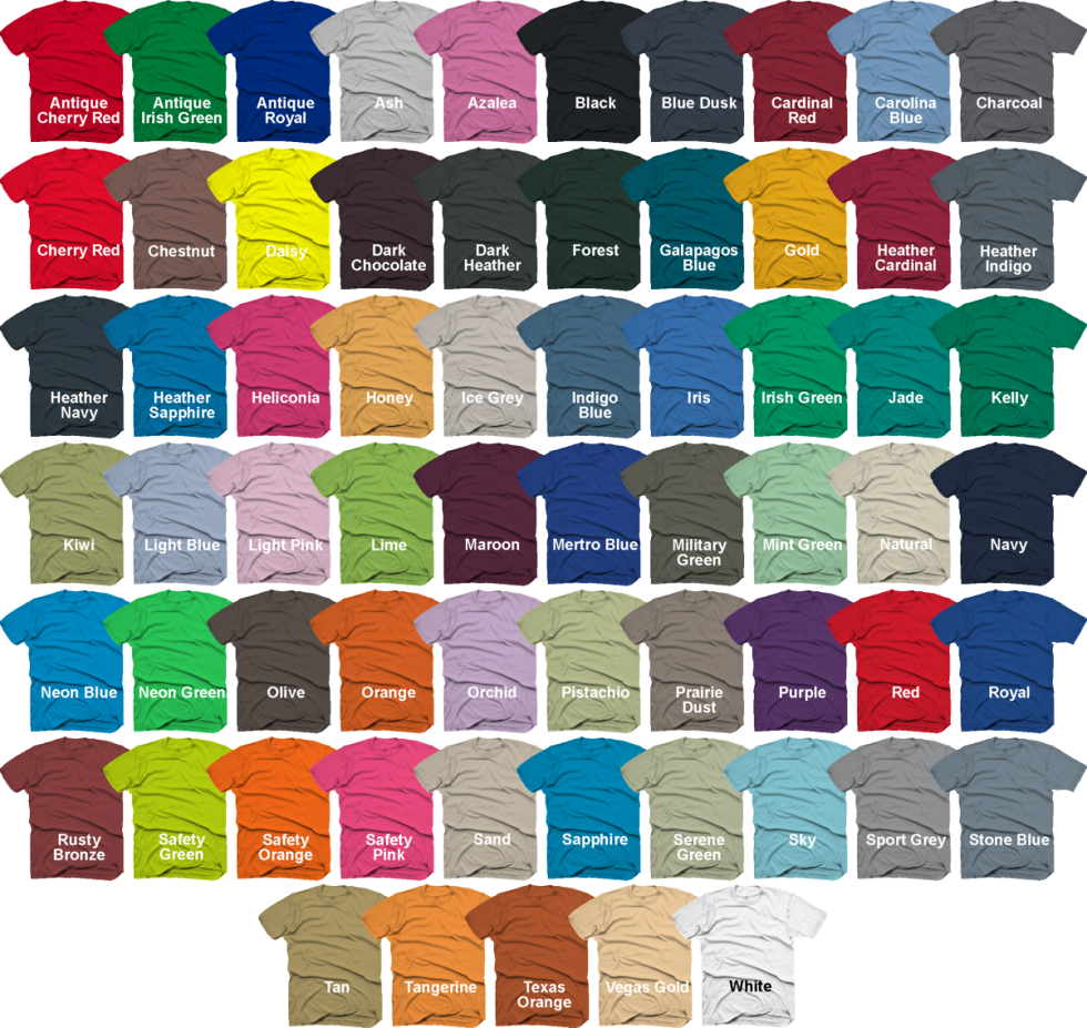 unique t shirt colors