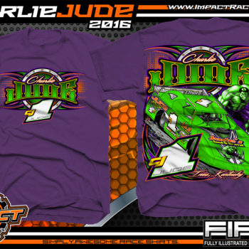 Charlie Jude Dirt Late Model Racing t shirt 2016 Purple