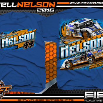 Darrell Nelson Dirt Late Model Racing t shirt 2016 Royal