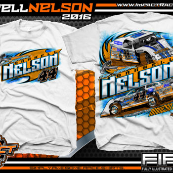 Darrell Nelson Dirt Late Model Racing t shirt 2016 white
