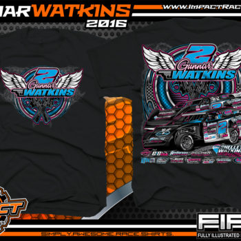 Gunnar Watkins Dirt Late Model Racing t shirt 2016 Black