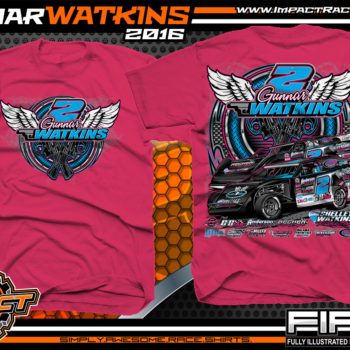Gunnar Watkins Dirt Late Model Racing t shirt 2016 Pink