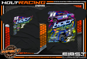 Holt Racing IMCA Modified Street Stock Dirt Racing T-Shiirt 2016 Black