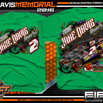Jake Davis Memorial Event Shirt Dirt Modified Woodhull Raceway 2016