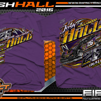 Josh Hall Dirt Late Model Racing t shirt 2016 Purple