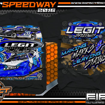 Legit Speedway Dirt Late Model Racing t shirt 2016 Black