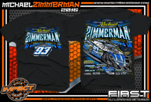 Micharl Zimmerman Dirt Late Model Racing t shirt 2016 Black