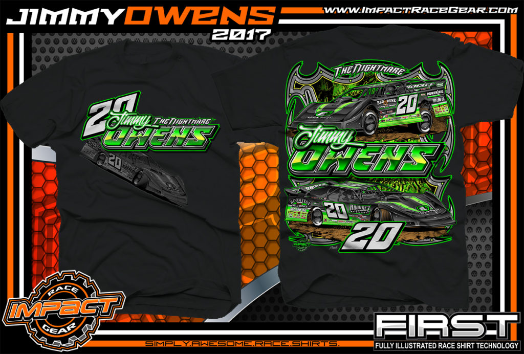 Jimmy Owens Lucas Oil Dirt Late Model Dirt Track Racing Shirt - Impact ...