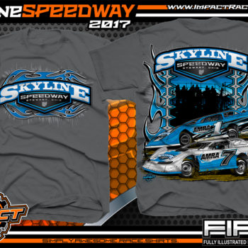 Skyline Speedway Dirt Track Racing Track and Event T-Shirt Charcoal