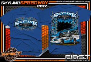 Skyline Speedway Dirt Track Racing Track and Event T-Shirt Royal