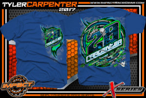 Tyler Carpenter AMRA Dirt Late Model Racing T-Shirts Royal