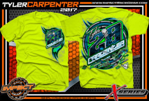 Tyler Carpenter AMRA Dirt Late Model Racing T-Shirts Safety Yellow