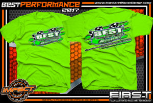 Best Performance Motorsports Lucas Oil Dirt Late Model Racing Team Shirt Neon Green