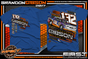 Brandon Gibson IMCA Street Stock Dirt Track Racing T-Shirt Royal