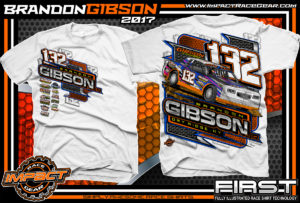 Brandon Gibson IMCA Street Stock Dirt Track Racing T-Shirt White