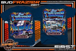 Bud Frazier Dirt Modified Racing T-Shirts Navy