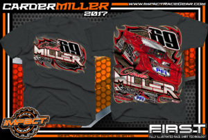 Carder Miller Super Dirt Late Model Dirt Racing Shirt Dark Heather