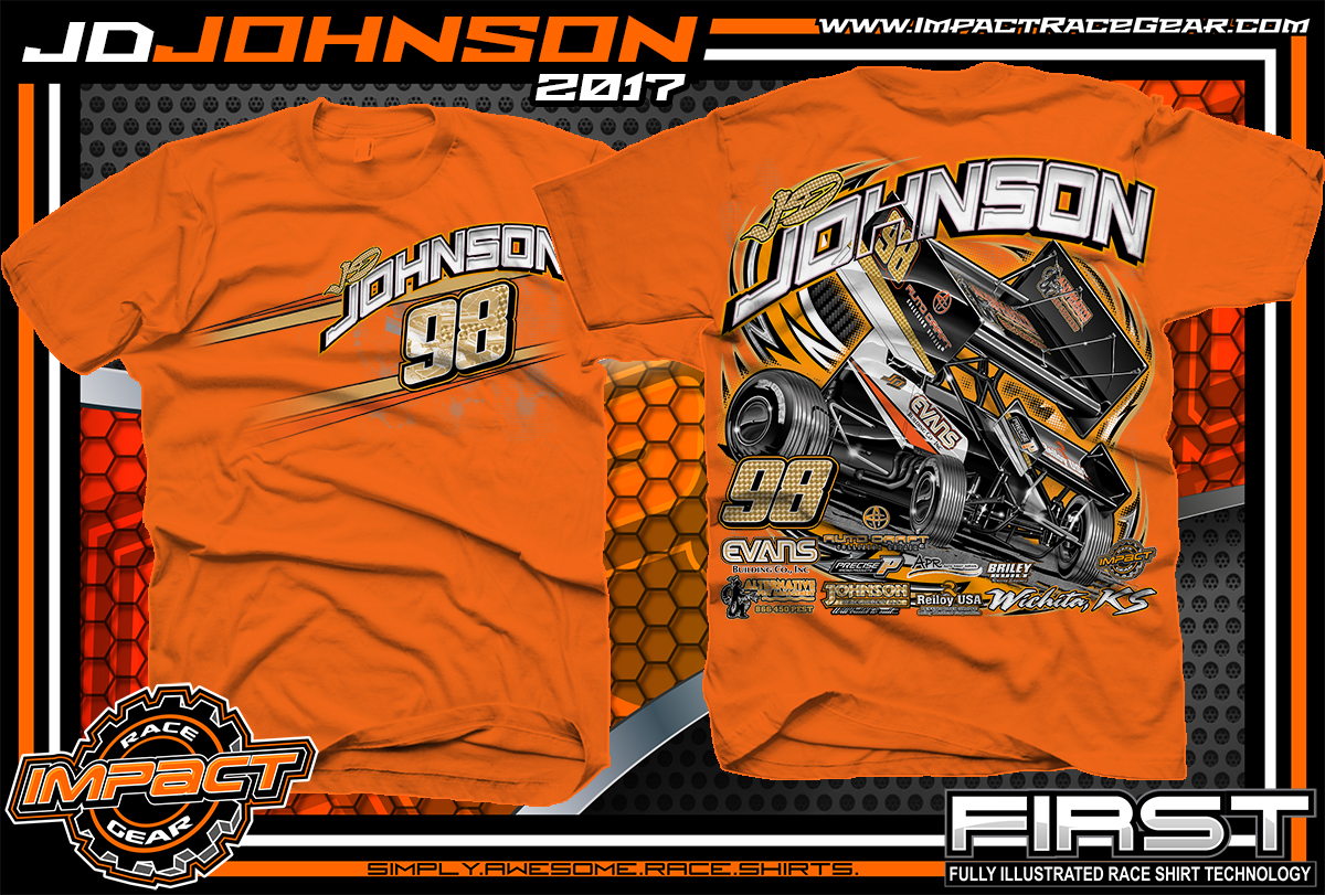 JD Johnson World of Outlaws Sprint Car Dirt Track Racing T-Shirts ...