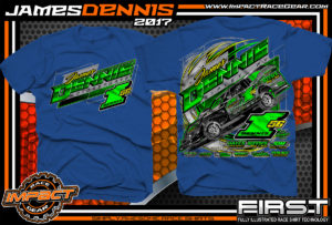 James Dennis AMRA Dirt Track Modified Race Shirt Royal
