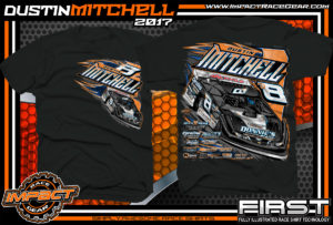 Dustin Mitchell North Carolina Dirt Late Model Custom Race Shirts Black - Copy