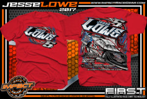 Jesse Lowe Tenneessee Dirt Late Model Custom Race Shirts Red - Copy