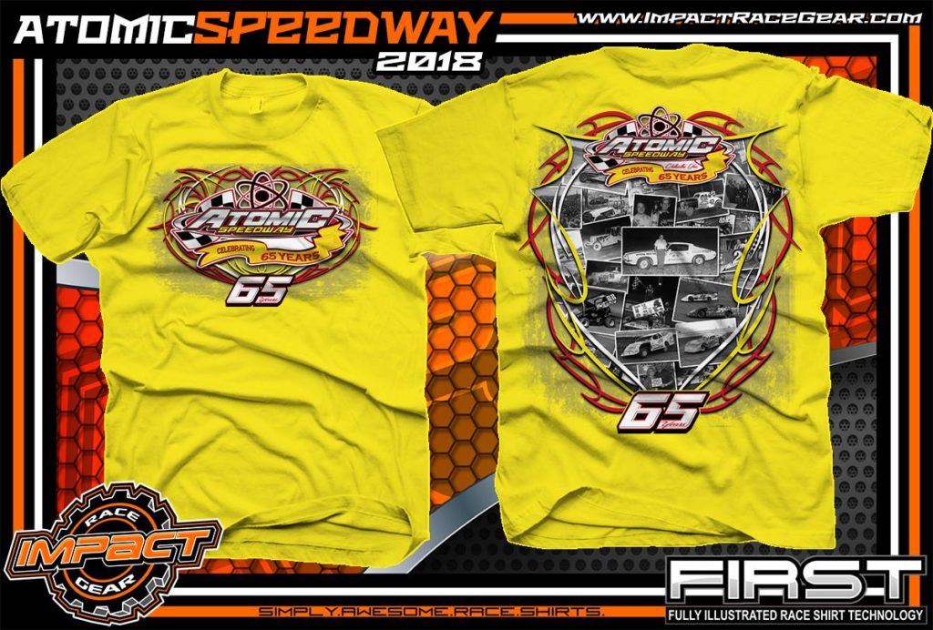 Atomic Speedway Dirt Track Winged Sprint Car Track Shirts Yellow ...