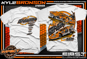 Kyle Bronson Lucas Oil Dirt Late Model Shirts White