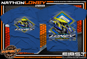 Nathon Loney UMP Modified Dirt Racing T Shirts Royal